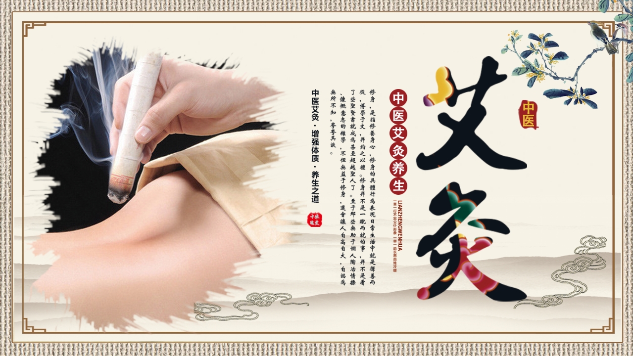 中医护理ppt课件中医药文化知识宣传讲座中医艾灸ppt模板1