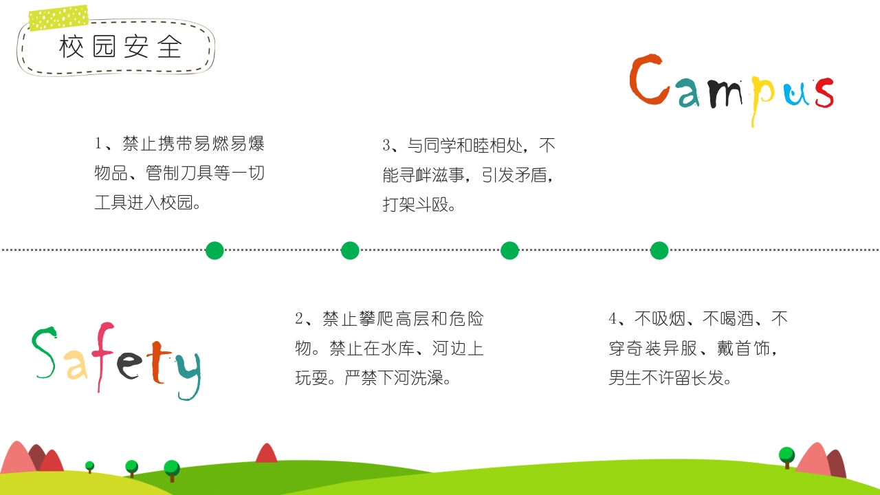 中小学幼儿园开学第一课安全行为习惯养成教育主题班会课件PPT10