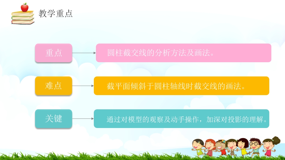 中小学卡通儿童课件说课PPT模板7