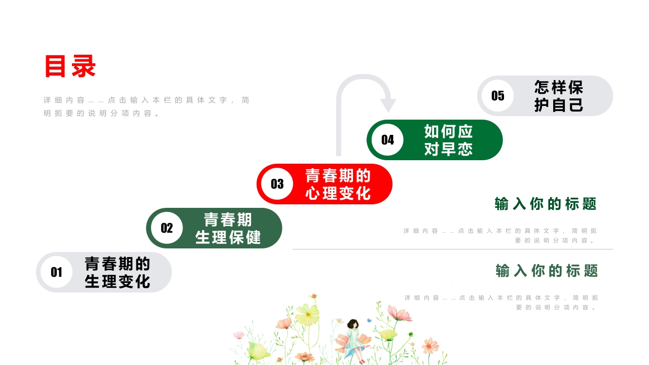 我要长大了与女生谈青春期成长教育专题课程PPT模板教案2